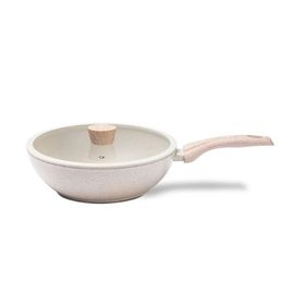 Frigideira Wok com Tampa Brinox Antiaderente Ceramic Life Sirius 3,4 L com Indução Vanilla