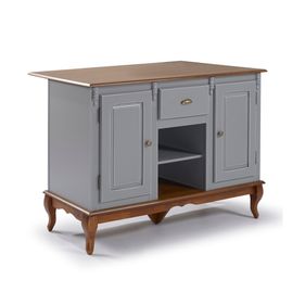 Mesa Ilha Hanover Rústico Linz 132cm 2 Portas 1 Gaveta Cinza e Imbuia