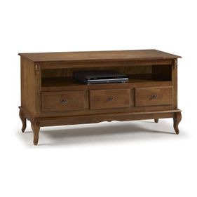 Rack Rústico 150cm Linz 60501 3 Gavetas 100% Madeira Maciça Imbuia