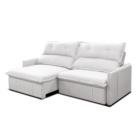 Sofá Moana 200cm Matielo 2 Assentos Retráteis Encostos Reclináveis Linho Bege - Outlet