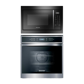 Kit Brastemp de Embutir Forno Elétrico 84 Litros BOT84AR+Micro-ondas 32 Litros BM146AE Inox/Preto 220V