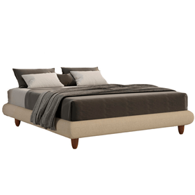 Base Bold Queen Perfan 178cm Pé de Madeira Bege