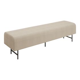 Puff Recamier Dubai Perfan 160cm Pé de Ferro Linho Bege
