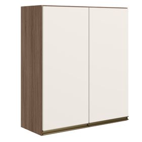 Armário Aéreo Nicioli Kali 60x68cm 100% MDF 2 Portas Carvalho Tok e Off White