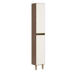 Armário Paneleiro Nicioli Kali 35x220 100% MDF 2 Portas Carvalho Tok e Off White