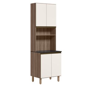 Paneleiro Nicioli Kali 70x220 100% MDF 4 Portas Carvalho Tok e Off White