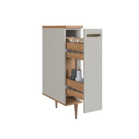 Armário Balcão de Cozinha Isabelle Delmarco 20cm Porta Condimentos Freijó e Arenas
