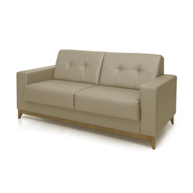 Sofá Living MH4219 180cm Herval 2 assentos Base Madeira Bege