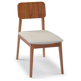 Cadeira Sara Artsoli Laminada Castanho Claro Corino Fendi