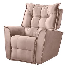 Poltrona Reclinável Denise JS Móveis Veludo Rose - Outlet