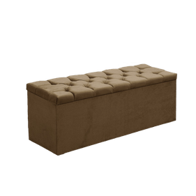 Calçadeira Baú Paris JS Móveis 140cm Veludo Castor