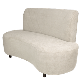 Sofá Living Drops 135cm Maramadan Orgânico Pé Bujão em Madeira Boucle Creme