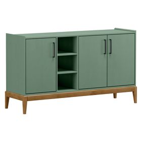 Balcão Milão Finestra 150cm 3 Portas Verde/Freijó - Outlet
