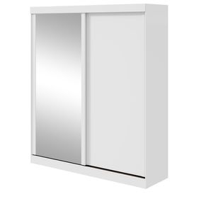 Roupeiro Zeine Lopas 180cm 2 Portas Correr com Espelho Flex Branco