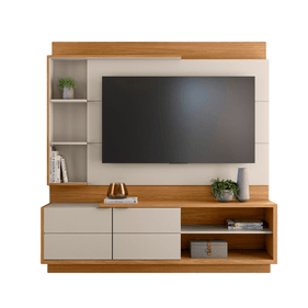 Home Atlanta Linea 180cm para TV até 60" Nature e Off White