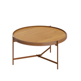 Mesa de Centro Aqua Imcal 57cm Nature e Cobre
