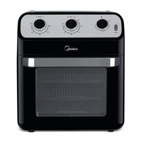 Fritadeira Elétrica Sem Óleo AirFryer 12L Midea 2 em 1 com Forno Ovenfryer Inox e Preto 220V - Outlet