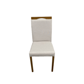 Cadeira Fit Artsoli Castanho Claro com Espalda Linho Bege - Outlet