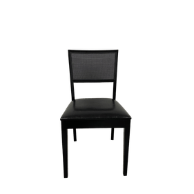Cadeira Iris Artsoli Preto com Encosto Tela Fina Courino Preto