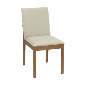 Cadeira Lia Artsoli Castanho Claro Linho Cinza - Outlet