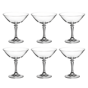 Jogo de 6 Taças de Cristal para Champanhe Coupe Branta 180ml