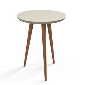 Mesa Lateral Luna 53cm Patrimar Redonda Off White