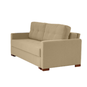 Sofá Cama Sônia 207cm Krause Pés em Madeira Linho Bege - Outlet