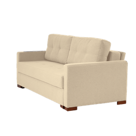 Sofá Cama Sônia 207cm Krause Pés em Madeira Linho Bege Claro - Outlet