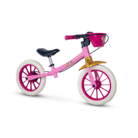 Bicicleta Nathor Aro 12 Balance Bike Princesas Sem Pedal Rosa - Outlet
