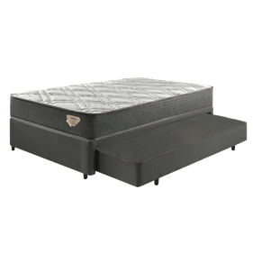 Conjunto Cama Box Adapto Solteiro com Auxiliar Ecoflex Molas Ensacadas Wide 88x188x61 Grafite