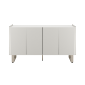 Balcão Buffet Arcadia Província 137cm 4 Portas Off White e Champanhe