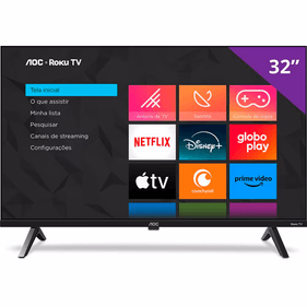 Smart TV LED 32" HD AOC 32S5045 Roku TV
