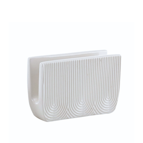 Porta Guardanapo de Cerâmica Etilux Oasis 12cm Branco