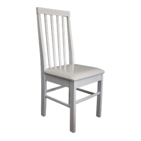 Cadeira Milena Matte Estofada Madeira Branco Tecido Korino Branco