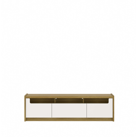 Rack Oslo Província 185cm 3 portas Off White e Freijó