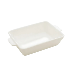 Refratário de Porcelana Coliseu com Alça 23,5x14,5x5cm Basic Branco