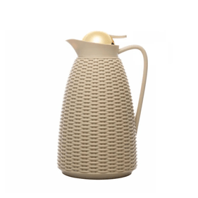 Garrafa Térmica Rojemac New Rattan com Tampa Dourada 1L Bege