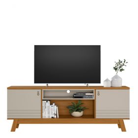 Rack Colorado Línea Brasil 180cm para TVs de até 75" Pés Retrô Nature/Off White