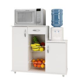 Armário Balcão Fruteira Diva Notável 2 Portas 1 Gaveta Branco - Outlet