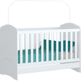 Berço Mini Cama Bala de Menta Henn 3 em 1 60cm Branco