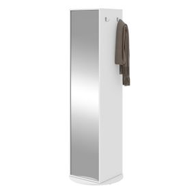 Sapateira Esthela Giratória Lopas 65x187cm com Espelho Branco