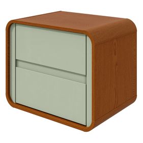 Mesa de Cabeceira Loop Lopas 55cm 2 Gavetas Frassino e Salvia