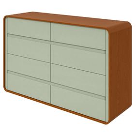 Cômoda Loop II Lopas 8 Gavetas 152cm Frassino e Salvia