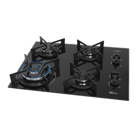 Cooktop à Gás Fischer 4 Bocas Fit Line 36330-102673 Trempe Iron Preto Bivolt