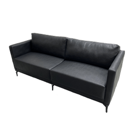 Sofá Living Estéla 210cm Krause 2 Assentos Courino Preto - Outlet
