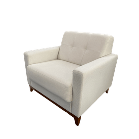 Poltrona 96cm Herval MH4219 Base Madeira Linho Bege