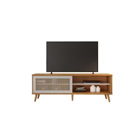Rack Bancada NT1175 Notável 165cm para TVs de até 60" Off White/Freijó - Outlet