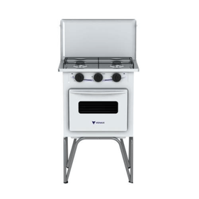 Fogão à Gás Portátil 2 Bocas Gemini com Tampa de Metal Branco - Outlet