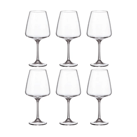 Jogo de 6 Taças de Vinho Cristal Corvus Bohemia 570ml Transparente