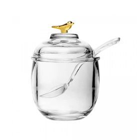 Açucareiro com Colher Rojemac Golden Bird Cristal Ecológico 150ml
